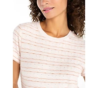 Liverpool Los Angeles Petite Crewneck Knit T-Shirt