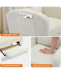 gaomon Teddy Nursery Rocking Chair with Footrest and Wood Legs