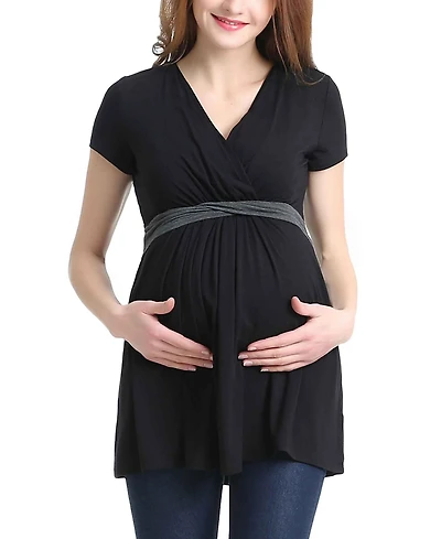 kimi + kai Maternity Nursing Colorblock Tunic Top
