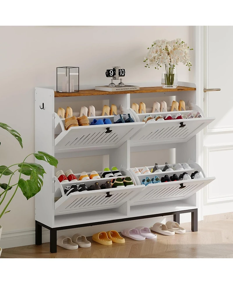 gaomon Modern 4 Turn Over Drawer Shoe Storage Cabinet