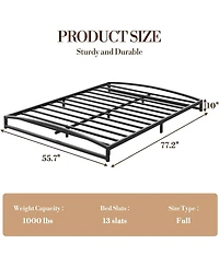 gaomon Metal Bed Frame,Platform Frame with Arch Design,10" Heavy Duty Strong Support Slats,Sturdy Mattress Foundation,Easy Assembly