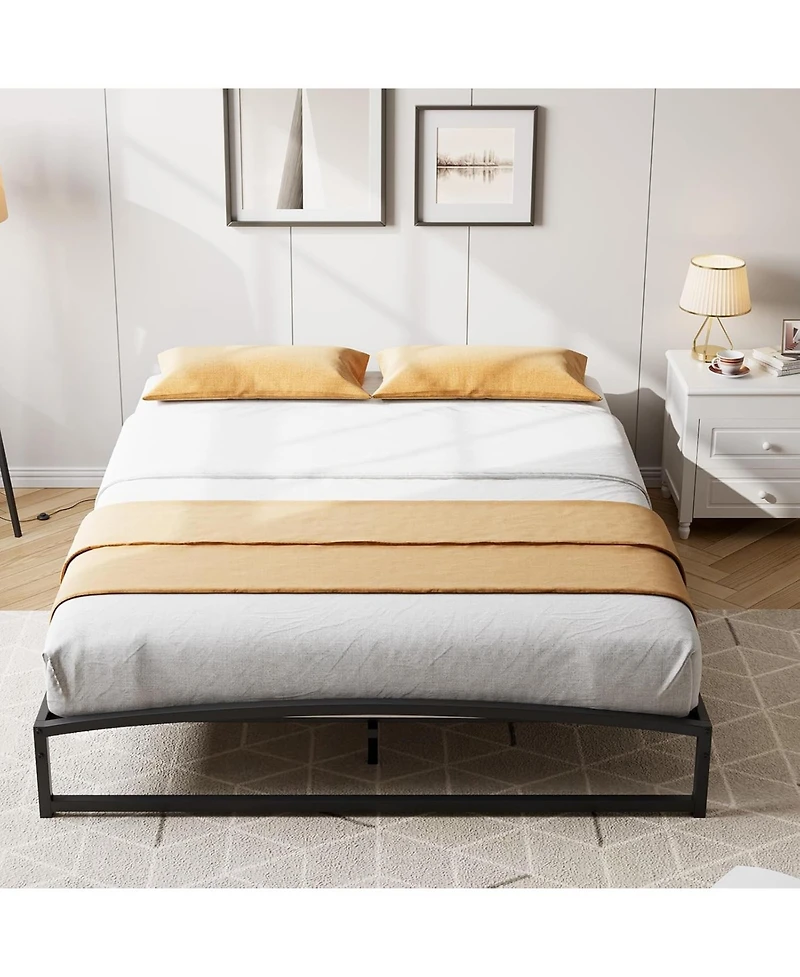 gaomon Metal Bed Frame,Platform Frame with Arch Design,10" Heavy Duty Strong Support Slats,Sturdy Mattress Foundation,Easy Assembly