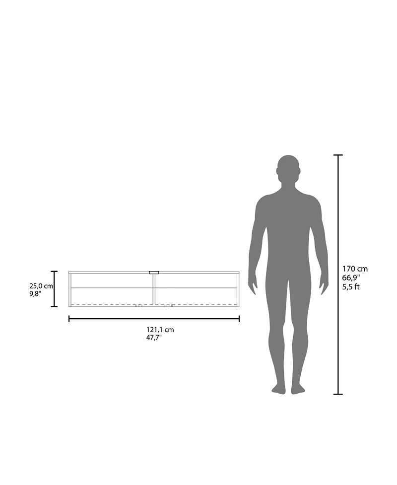 Fm Furniture Arctic Floating White Tv Stand with Open Shelves for Storage, Modern Design.