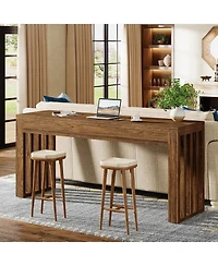 Tribesigns 63-inch Bar Table, Farmhouse Counter Height Pub Dining Table, Rectangular Kitchen Bar Height Table