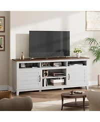 gaomon 70.9" Tv Stand, Entertainment Center with Adjustable Shelves, Farmhouse Tv Stand with Cabinet Doors,for Living Room
