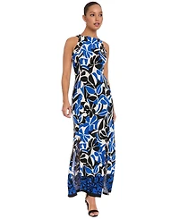 London Times Petite Halter Neck Maxi Dress