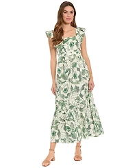 London Times Petite Square Neck Maxi Dress