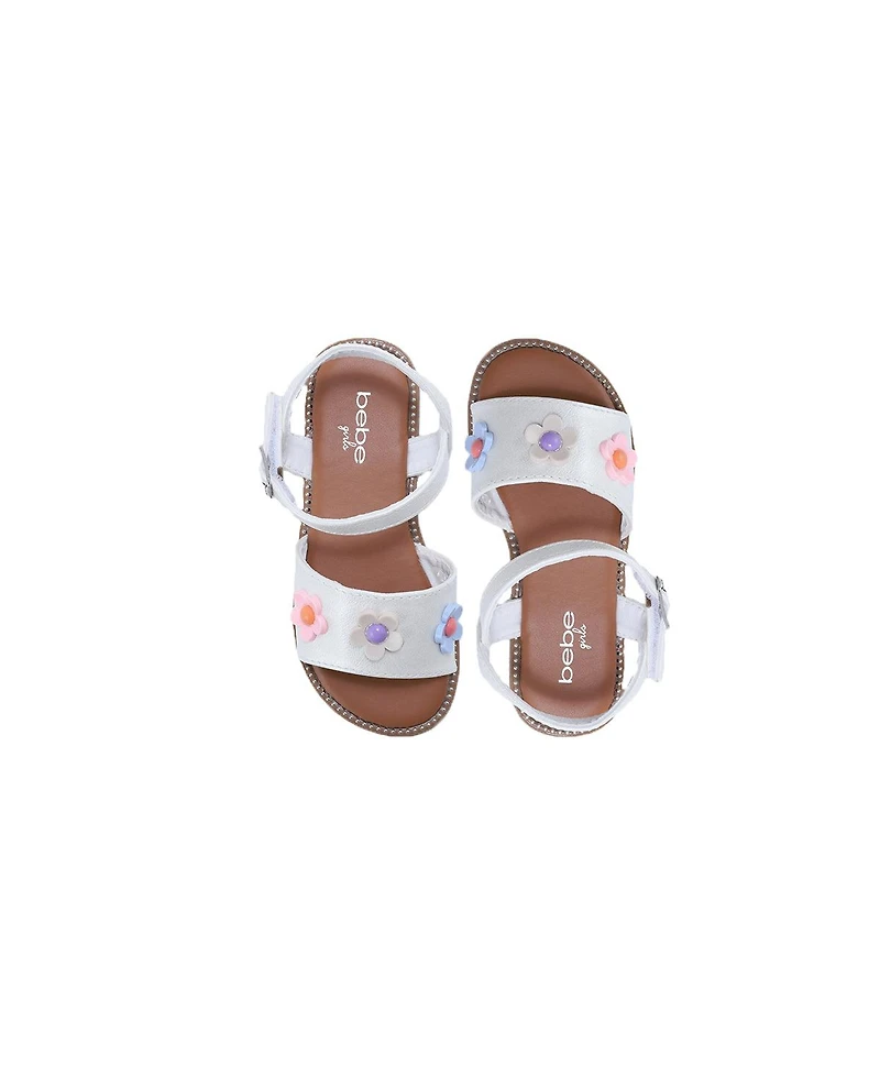 Bebe Big Girls Sandals – Cute Fashion Flat Sandals and Summer Shoes with Ankle Strap (ToddlerLittle KidBig