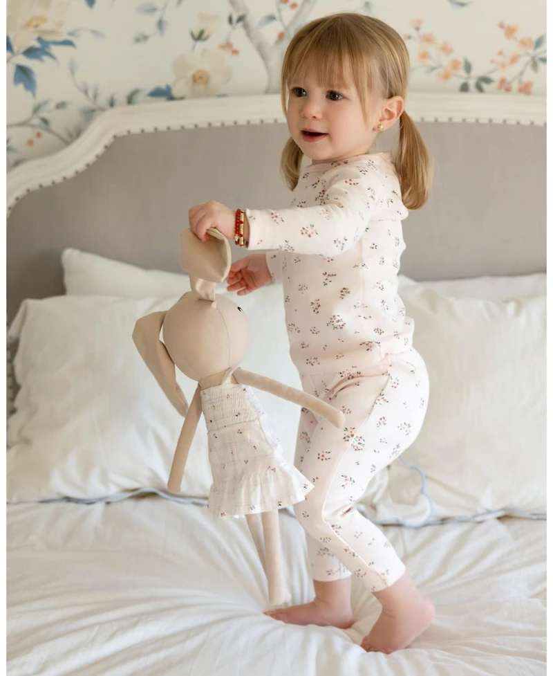 MeMoi Little Girls 2 Piece "Cameo Florals" 100% Cotton Lounge Set