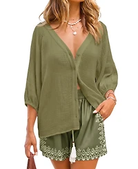 Cupshe Women's Feeling Zen Cover-Up Top