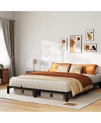 gaomon King Bed Frame Metal Platform No Screws 800 Lbs Heavy Duty Tool-Free Iron Slats No Box Spring