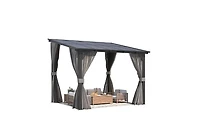 Aecojoy 10'x8' Wall Gazebo with Curtains and Mosquito Netting