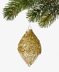 Holiday Lane Berry Tones Gold Glass Drop Ornament, Macy's Exclusive