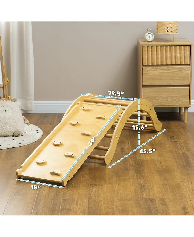 Hongge 4 in 1 Indoor Toddler Climbing Set with Ramp and Cushion