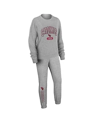 Wear By Erin Andrews Women's 2-Piece Heather Gray Arizona Cardinals Knit Long Sleeve Tri-Blend T-Shirt and Pants