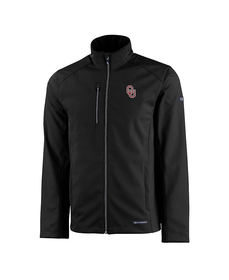 Cutter & Buck Men's Black Oklahoma Sooners Evoke Eco Softshell Full-Zip Jacket
