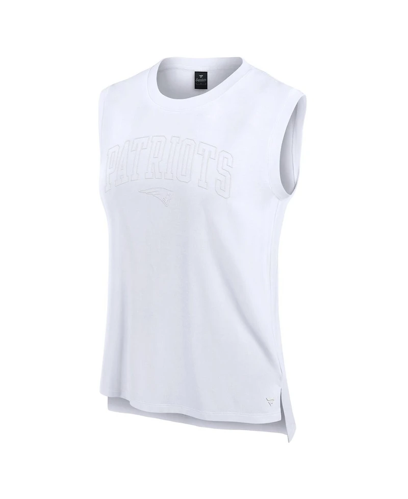 Fanatics Women's White New England Patriots Studio Gym Tank Top