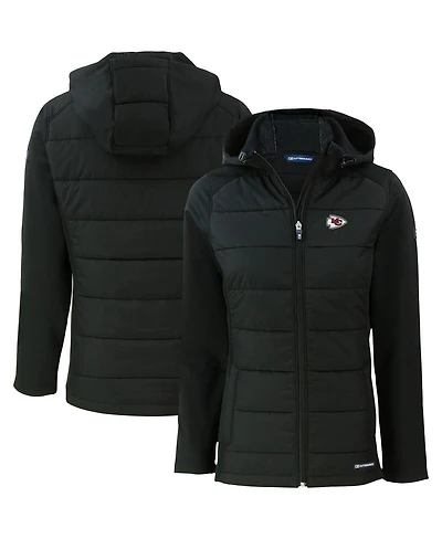 Cutter & Buck Women's Black Kansas City Chiefs Evoke PrimaLoft Hybrid Eco Softshell Full-Zip Hooded Jacket