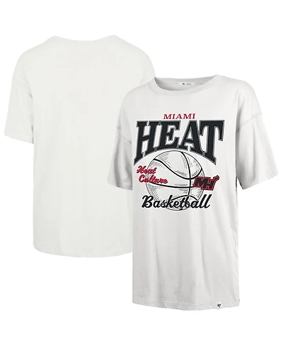 47 Brand Women's White Miami Heat City Edition Down Court Sadie T-Shirt