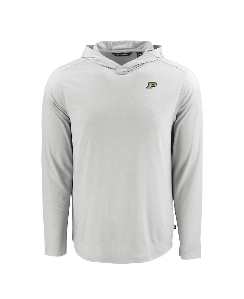 Cutter & Buck Men's Gray Purdue Boilermakers Coastline Epic Comfort Eco Long Sleeve Hoodie