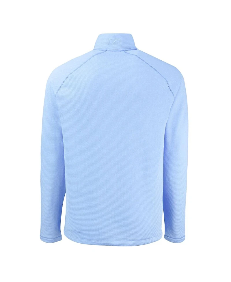 Cutter & Buck Men's Powder Blue Houston Texans Peshastin Eco Fleece Raglan Quarter-Zip Sweatshirt