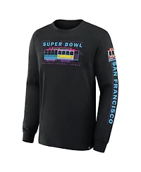 Fanatics Men's Black Super Bowl Lx Trolley Car Long Sleeve T-Shirt