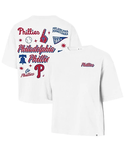47 Brand Women's White Philadelphia Phillies Collage Script Reed City T-Shirt