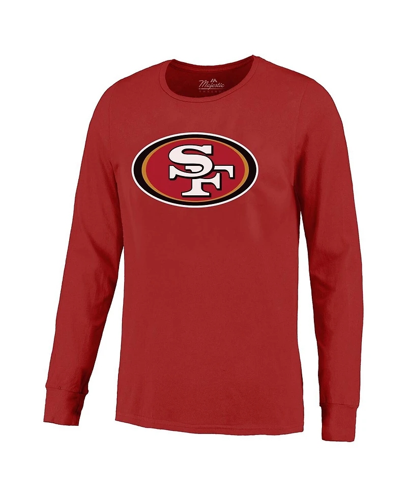 Majestic Threads Men's Brock Purdy Scarlet San Francisco 49ers Name Number Long Sleeve T-Shirt