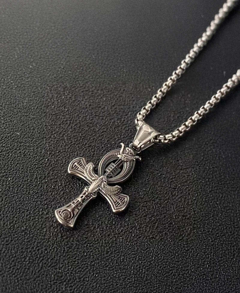 Rhona Sutton Men's Stainless Steel Imperial Empire Pendant Necklace