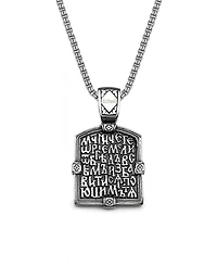 Rhona Sutton Men's Book of Revelation Stainless Steel Pendant Necklace