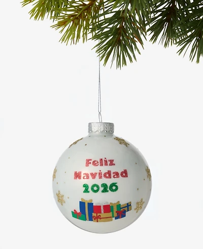 Holiday Lane Feliz Navidad 2025 Glass Christmas Tree Ball Ornament, Exclusively at Macy's