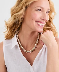 Charter Club Imitation Pearl Multi-Stone Collar Necklace, Macy's Exclusive