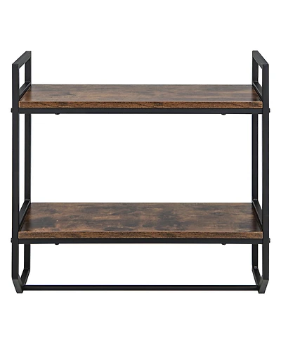 sumyeg Over The bath fixture Wall Mounted Storage Shelf with Metal Frame Organizer