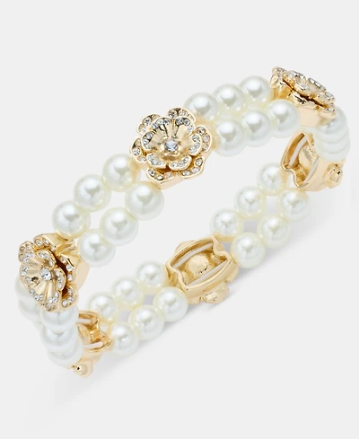 Charter Club Imitation Pearl Flower Stretch Bracelet, Macy's Exclusive