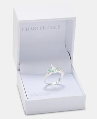 Charter Club Cubic Zirconia & Green Crystal Ring, Macy's Exclusive