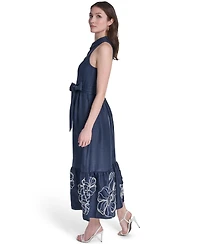 Vince Camuto Petite Embroidered Midi Shirt Dress