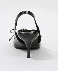 Berness Women's Charleigh Slingback Kitten Heels with Bow Detail
