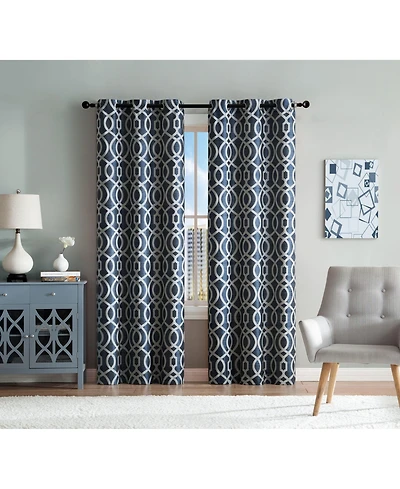 Kate Aurora Royal Living 2 Pack Venetian Semi Sheer Lattice Grommet Top Curtain Panels