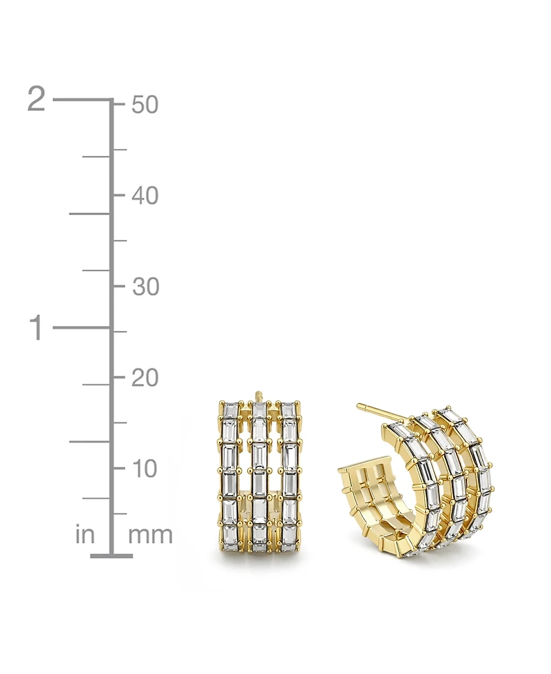 And Now This Triple Row Baguette Hoop Earrings