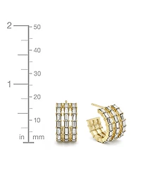 And Now This Triple Row Baguette Hoop Earrings