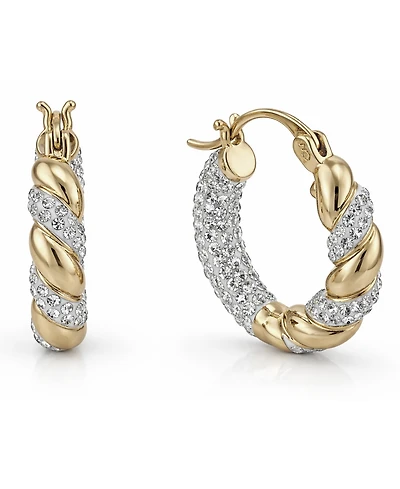 And Now This Clear Crystal Click Top Hoop Earrings