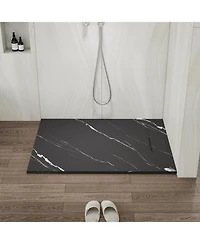 Casainc Low-Profile Smc Shower Base with Reversible Drain, Drain Cover, Non-Slip