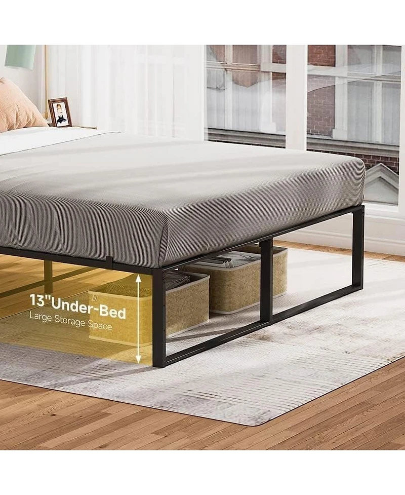 gaomon Queen Ultra Sturdy Metal Bed Frame 3-in-1 Steel Support No Box Spring Easy Assembly