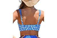 Cupshe Women's V-Neck Adjustable Straps Soft Cup Split Top