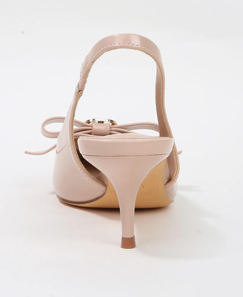 Berness Women's Charleigh Slingback Kitten Heels with Bow Detail