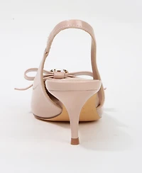 Berness Women's Charleigh Slingback Kitten Heels with Bow Detail