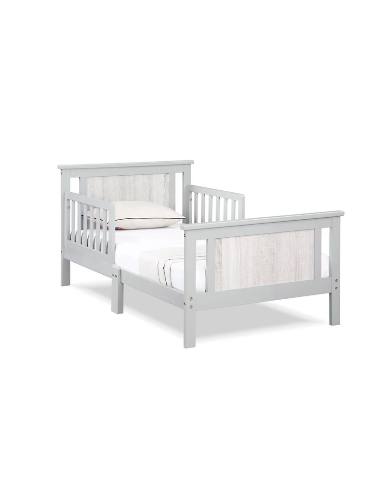 Flynama Rockport Reversible Panel Toddler Bed Solid Wood Dual Tone Finish Low Profile Design for Kids Bedroom