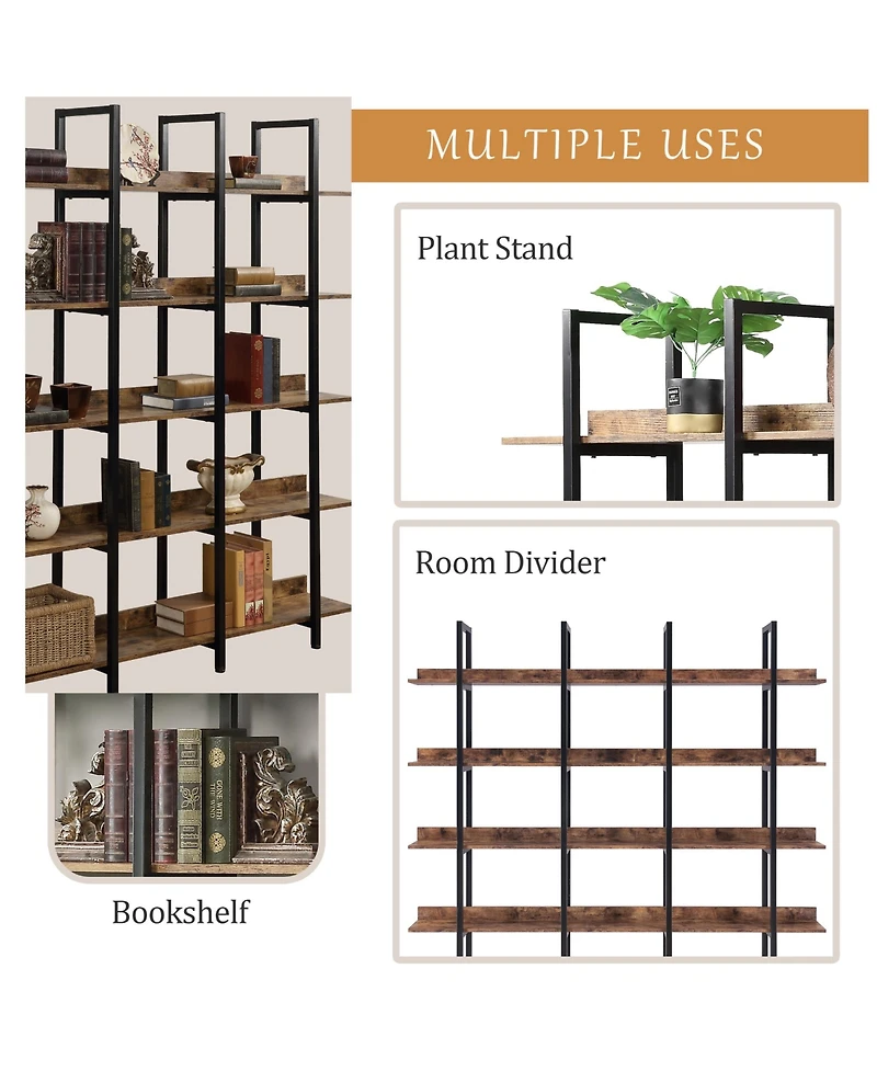 Rainsken 5 Tier Open Bookcase