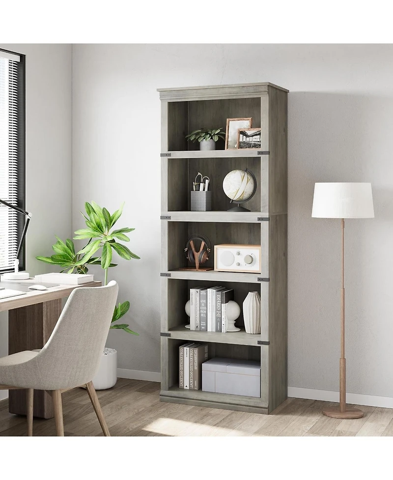 gaomon Modern Wooden Bookcase Open Shelves Floor Standing Storage for Bedroom Living Room Office