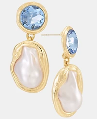 I.n.c. International Concepts Stone & Imitation Pearl Drop Earrings, Macy's Exclusive